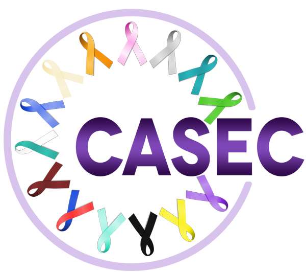 The CASEC logo: the word CASEC inside a circle of awareness ribbons