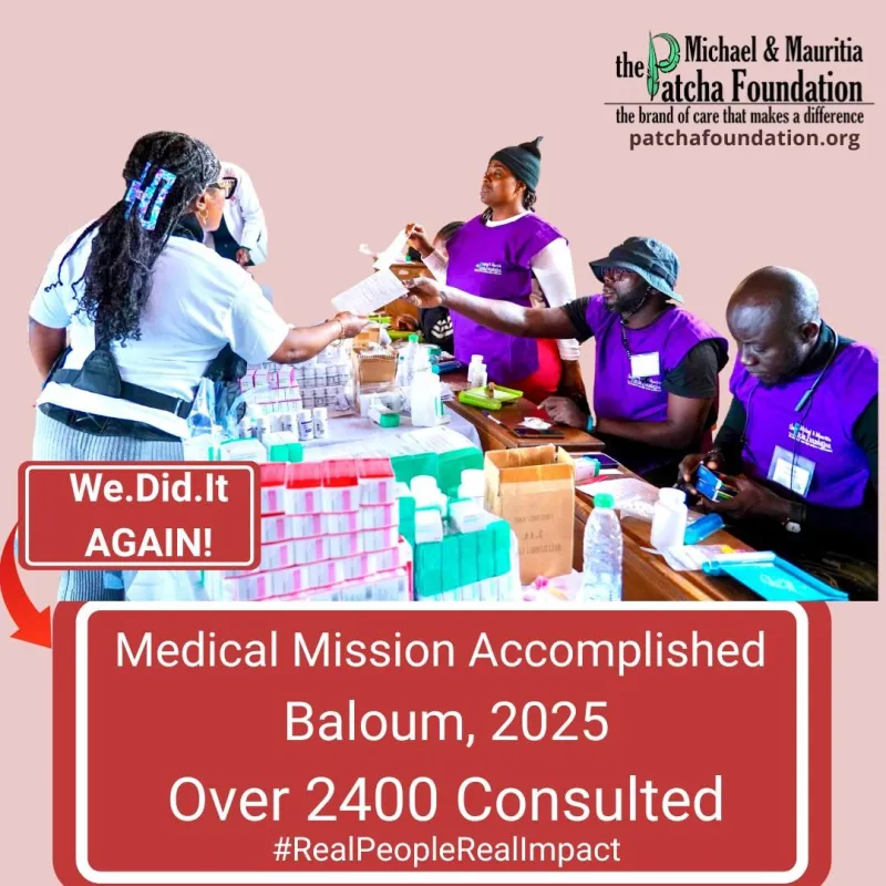A graphic reading Medical Mission Accomplished, Baloum 2025, over 2400 consulted